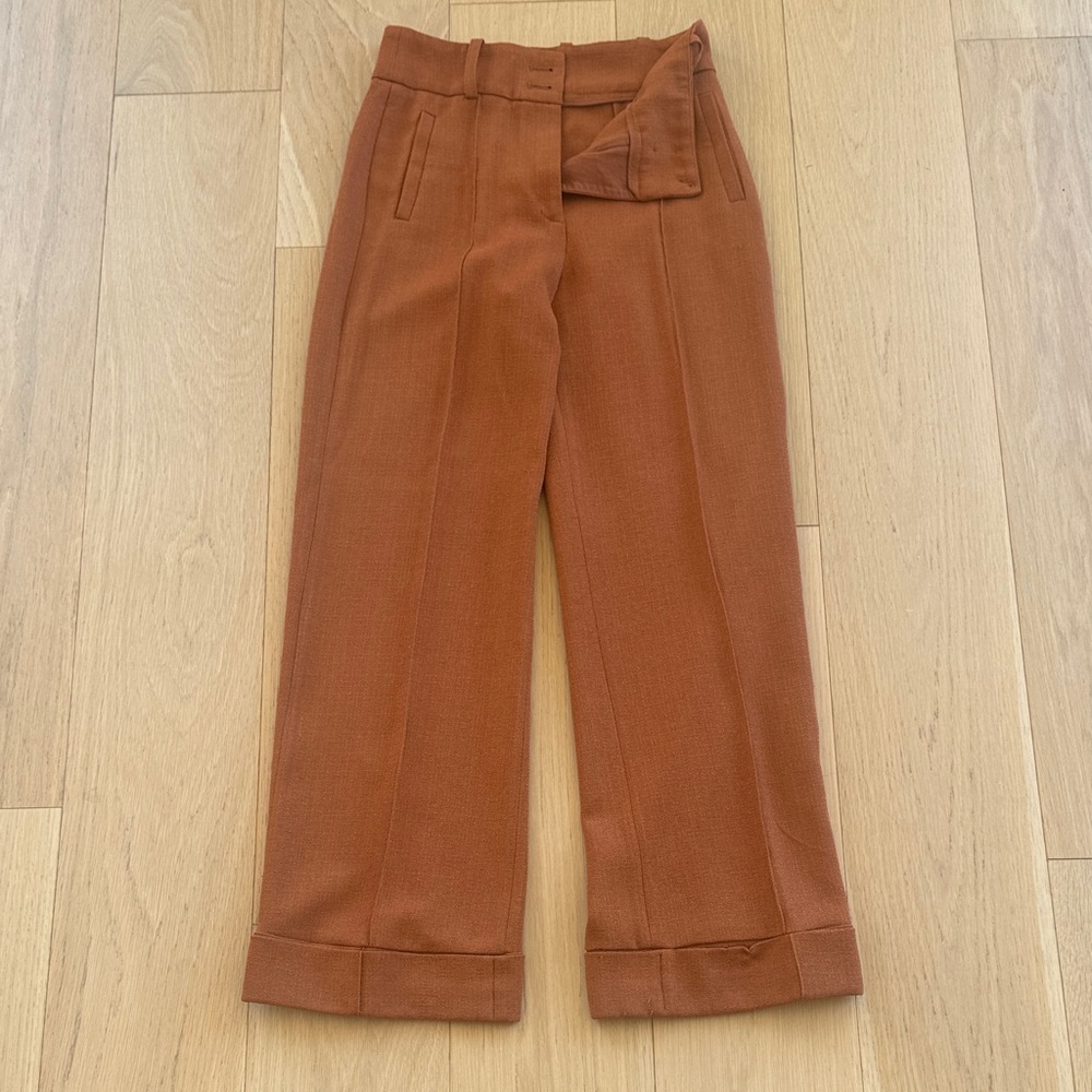 Sezane High-Waist Textured pants